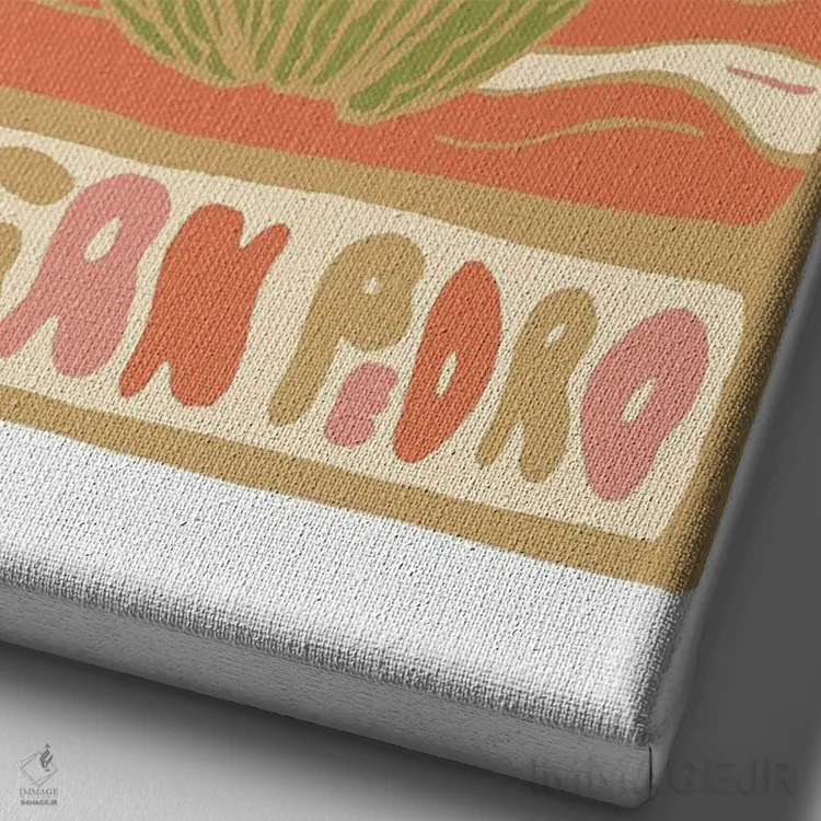 تابلو مدرن کارت تاروت کاکتوس، گونه سن پدرو اثر دودل بای مگ - نمای نزدیک بافت بوم