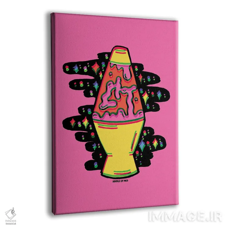 تابلو مدرن لامپ لاوا روشن اثر دودل بای مگ - نمای پرسپکتیو محصول