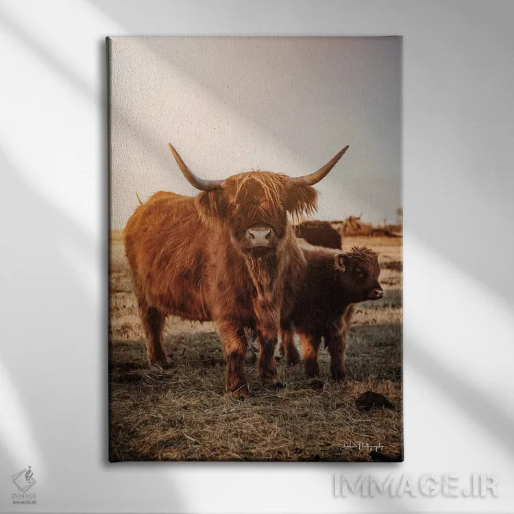 تابلو دکوراتیو مادر و دختر ارتفاعات اثر دکوتا باورر - نمای روبهرو روی دیوار