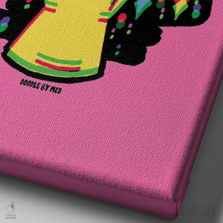 تابلو مدرن لامپ لاوا روشن اثر دودل بای مگ - نمای نزدیک بافت بوم