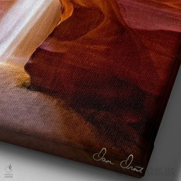 تابلو دکوراتیو تابش خورشید در دره III اثر دیوید دروست - نمای نزدیک بافت بوم