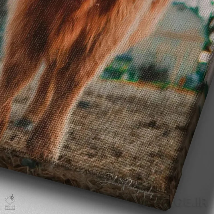 تابلو دکوراتیو سلام، من اینجا هستم اثر دکوتا باورر - نمای نزدیک بافت بوم