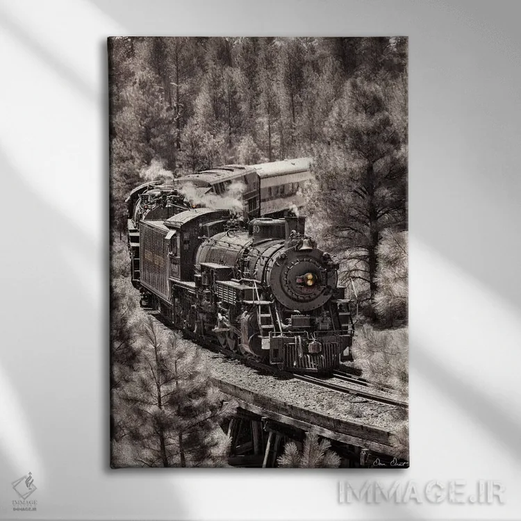 تابلو دکوراتیو ورود قطار III اثر دیوید دروست - نمای روبهرو روی دیوار
