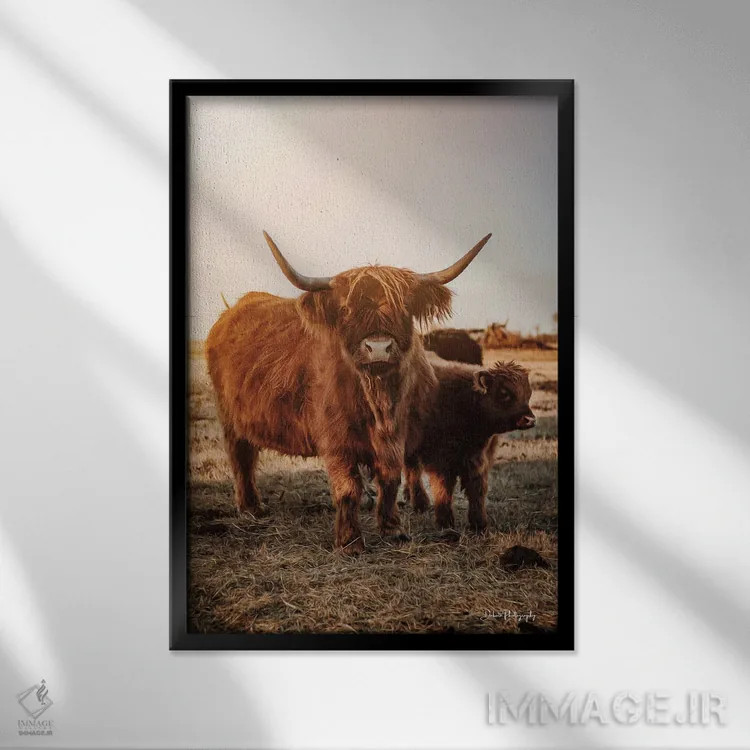 تابلو دکوراتیو مادر و دختر ارتفاعات اثر دکوتا باورر - نمای قابدار مشکی