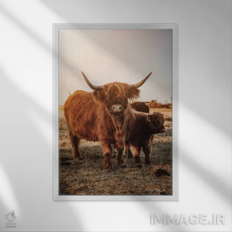 تابلو دکوراتیو مادر و دختر ارتفاعات اثر دکوتا باورر - نمای قابدار سفید