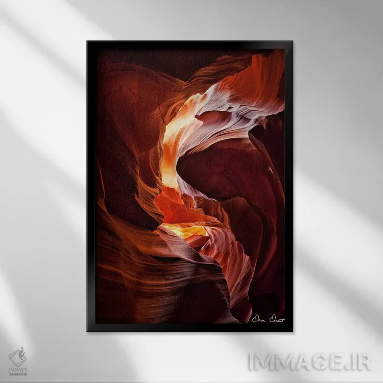 تابلو دکوراتیو تابش خورشید در دره IV اثر دیوید دروست - نمای قابدار مشکی
