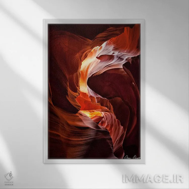 تابلو دکوراتیو تابش خورشید در دره IV اثر دیوید دروست - نمای قابدار سفید