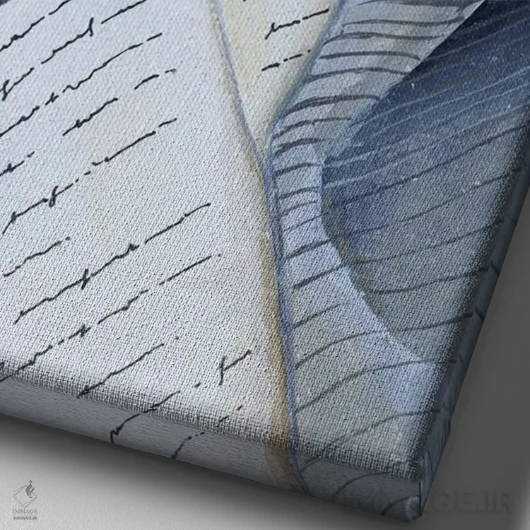 تابلو دکوراتیو کتاب، قهوه، باران اثر دباسری دی - نمای نزدیک بافت بوم