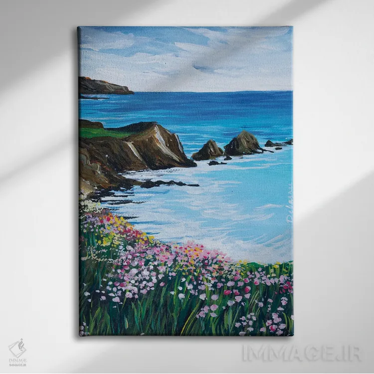 تابلو دکوراتیو گل های وحشی ساحلی I اثر دباسری دی - نمای روبهرو روی دیوار