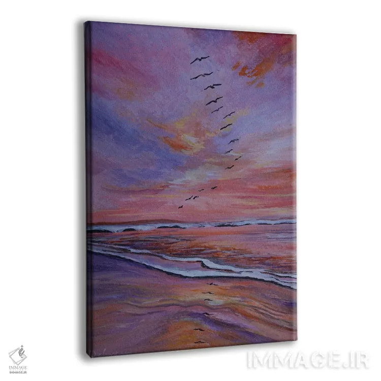 تابلو دکوراتیو غروب رنگارنگ اثر دباسری دی - نمای پرسپکتیو محصول