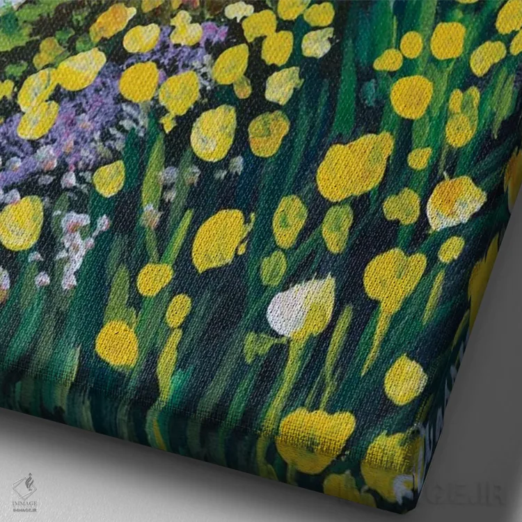 تابلو دکوراتیو گل های وحشی ساحلی II اثر دباسری دی - نمای نزدیک بافت بوم