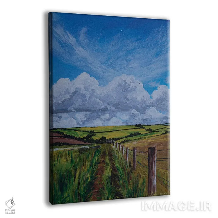 تابلو دکوراتیو قدم زدن در مزرعه اثر دباسری دی - نمای پرسپکتیو محصول