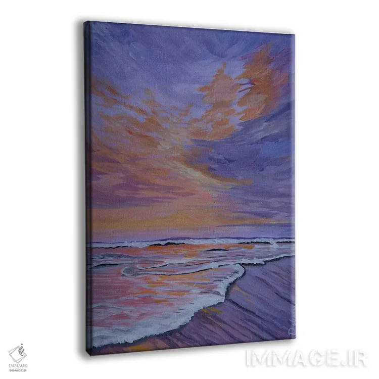 تابلو دکوراتیو ساحل بنفش اثر دباسری دی - نمای پرسپکتیو محصول