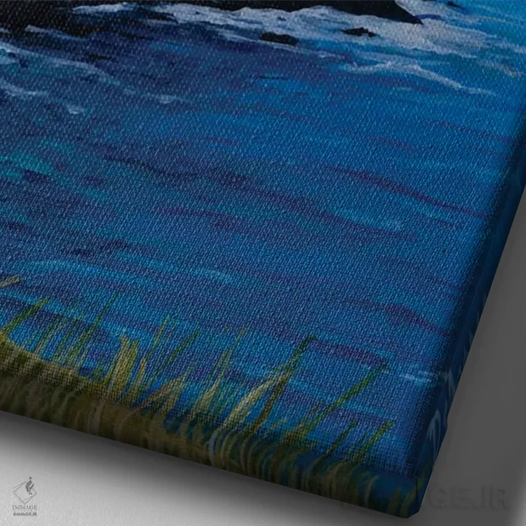 تابلو دکوراتیو ساحل اسکاتلند اثر دباسری دی - نمای نزدیک بافت بوم