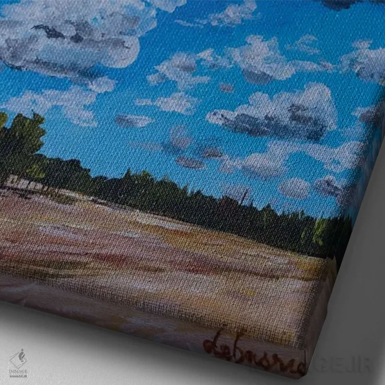 تابلو دکوراتیو آسمان زیبا اثر دباسری دی - نمای نزدیک بافت بوم