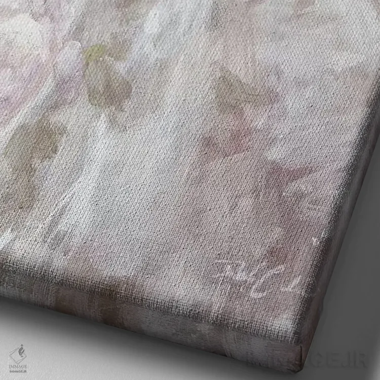 تابلو دکوراتیو دامن بالرین سفید با رزها اثر دبی کولز - نمای نزدیک بافت بوم