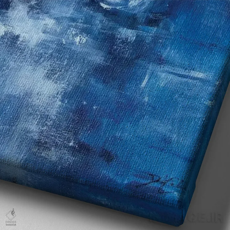 تابلو انتزاعی سوسن های مهتابی اثر دبی کولز - نمای نزدیک بافت بوم