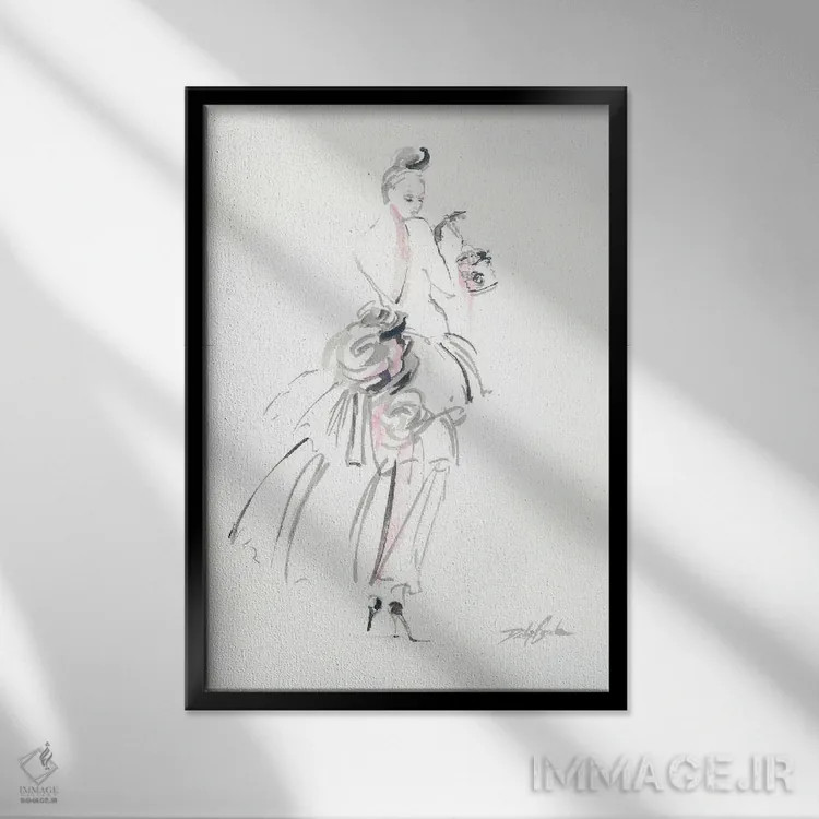 تابلو دکوراتیو یک ماجرای گل گونه اثر دبی کولز - نمای قابدار مشکی