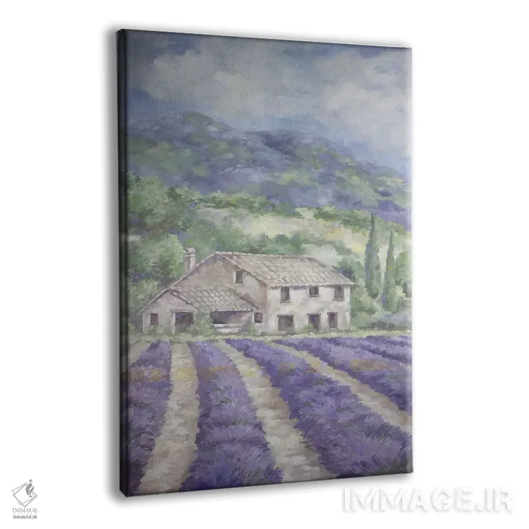 تابلو مدرن مزارع اسطوخودوس فرانسه اثر دبی کولز - نمای پرسپکتیو محصول