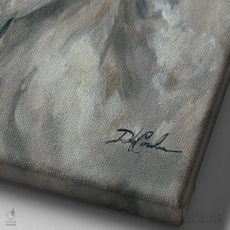 تابلو مدرن مهربان اثر دبی کولز - نمای نزدیک بافت بوم