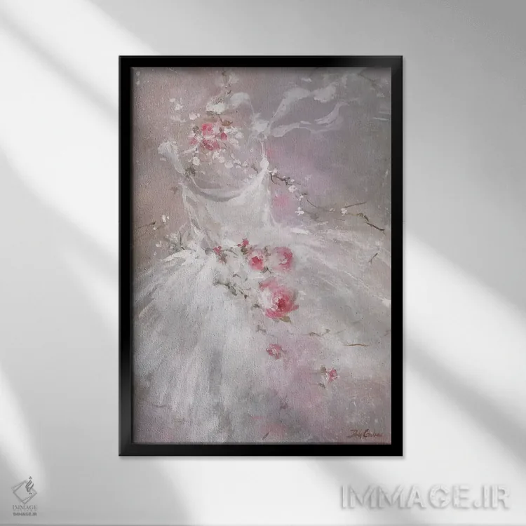 تابلو دکوراتیو رقص پاییزی اثر دبی کولز - نمای قابدار مشکی