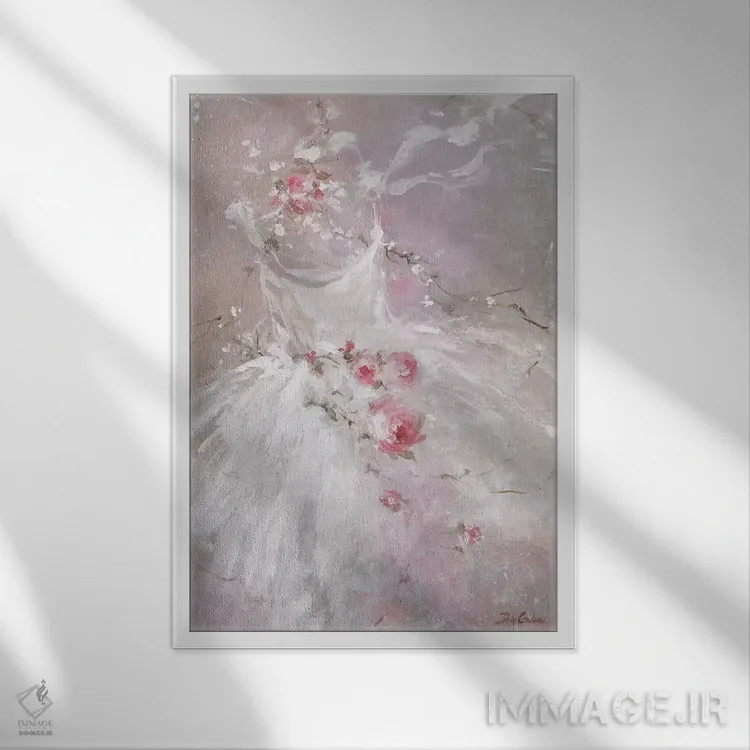 تابلو دکوراتیو رقص پاییزی اثر دبی کولز - نمای قابدار سفید