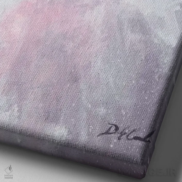 تابلو دکوراتیو شکوه اسطوخودوس اثر دبی کولز - نمای نزدیک بافت بوم