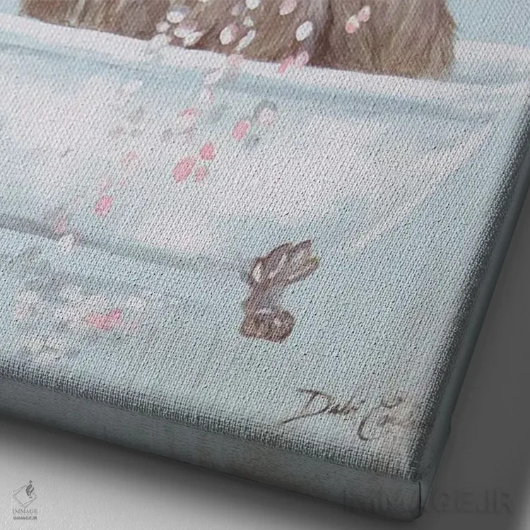 تابلو دکوراتیو برگ ریزان گلبرگ ها بر فراز ارتفاعات اثر دبی کولز - نمای نزدیک بافت بوم