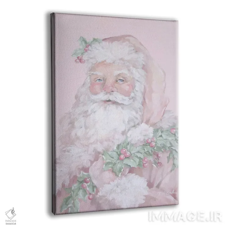 تابلو دکوراتیو بابانوئل صورتی اثر دبی کولز - نمای پرسپکتیو محصول