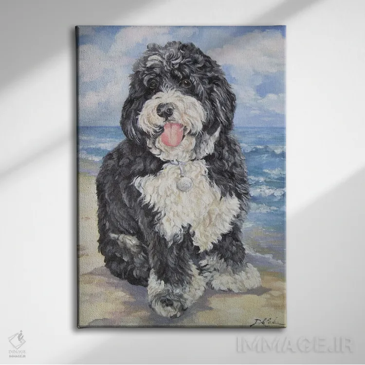 تابلو دکوراتیو دودل ساحلی اثر دبی کولز - نمای روبهرو روی دیوار