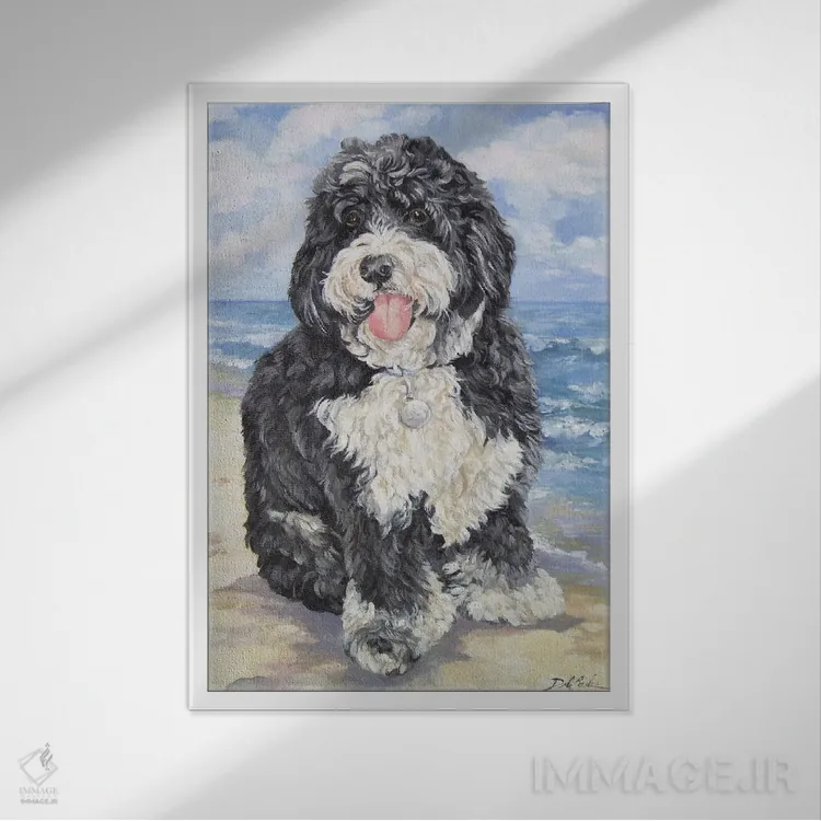 تابلو دکوراتیو دودل ساحلی اثر دبی کولز - نمای قابدار سفید