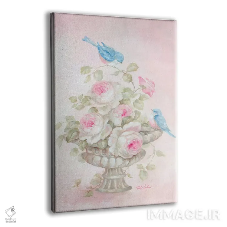 تابلو دکوراتیو آواز شیرین رز اثر دبی کولز - نمای پرسپکتیو محصول