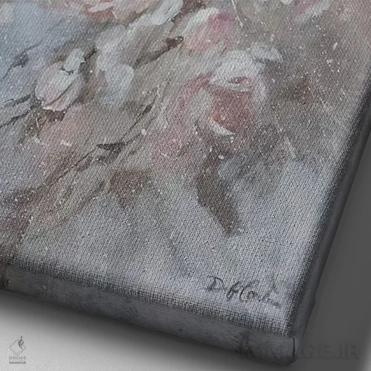 تابلو دکوراتیو رز سرخ شدن اثر دبی کولز - نمای نزدیک بافت بوم