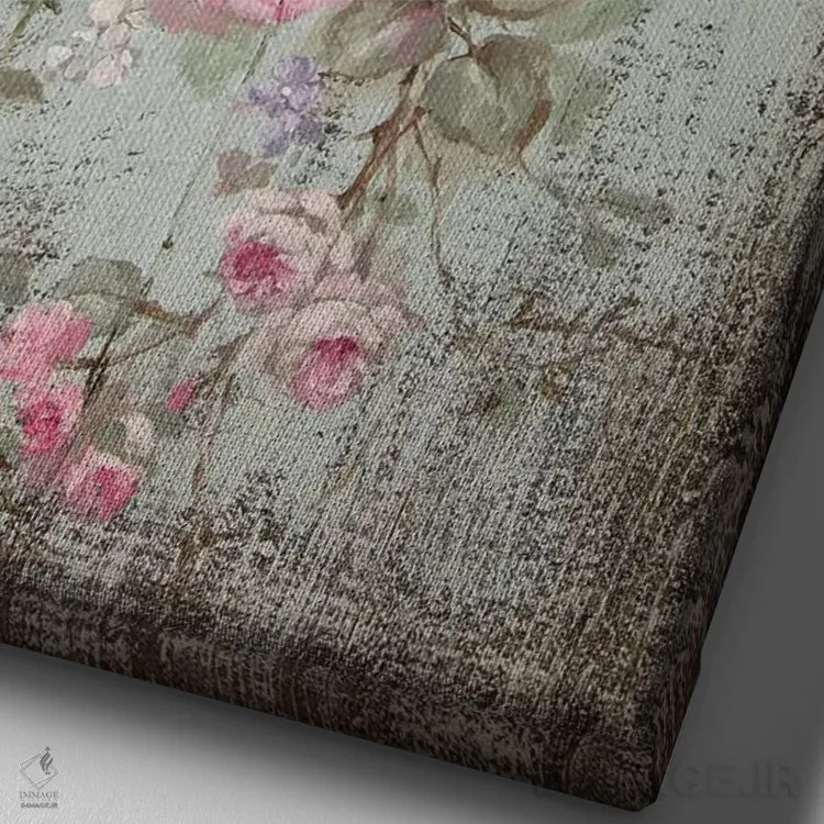 تابلو دکوراتیو زندگی در رز اثر دبی کولز - نمای نزدیک بافت بوم