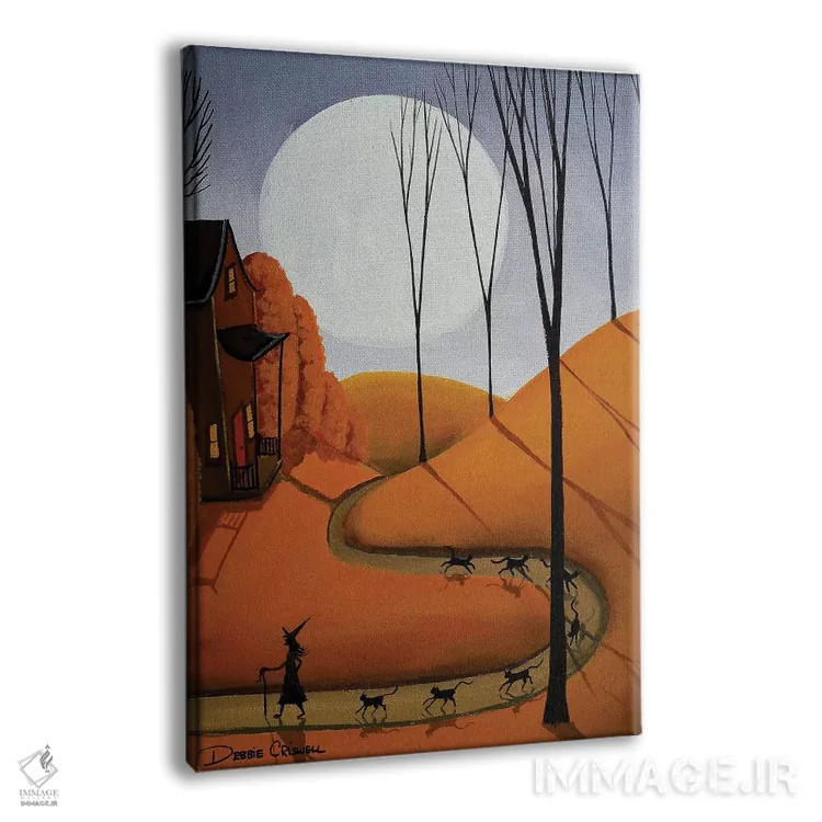 تابلو دکوراتیو پیاده روی گربه اثر دبی کریسول - نمای پرسپکتیو محصول