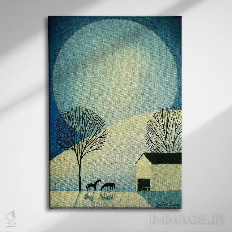 تابلو دکوراتیو زیر نور ماه اثر دبی کریسول - نمای روبهرو روی دیوار