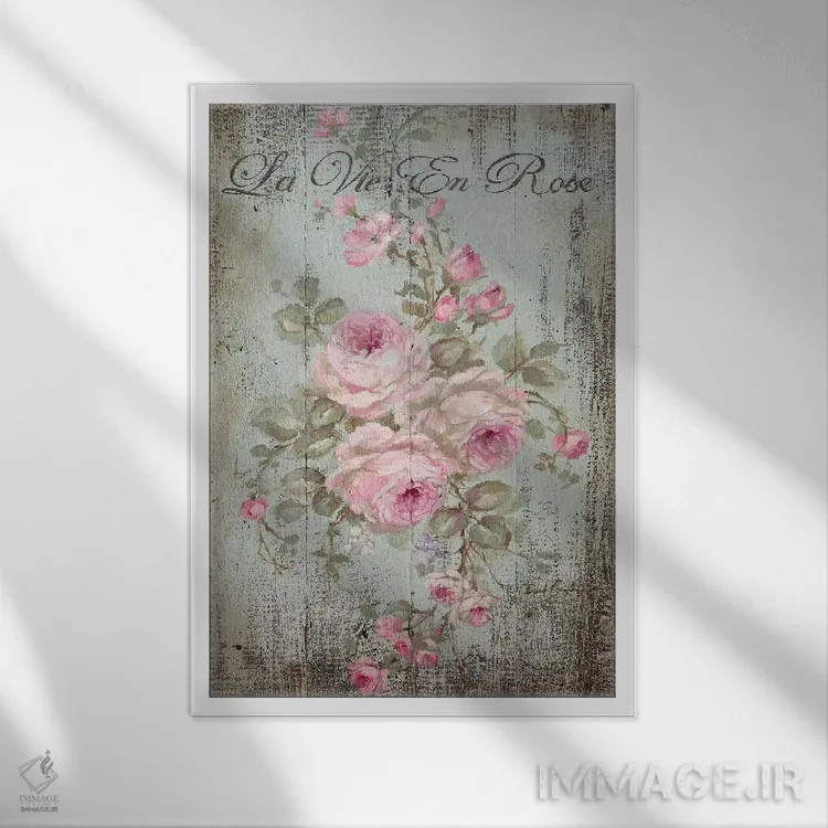 تابلو دکوراتیو زندگی در رز اثر دبی کولز - نمای قابدار سفید