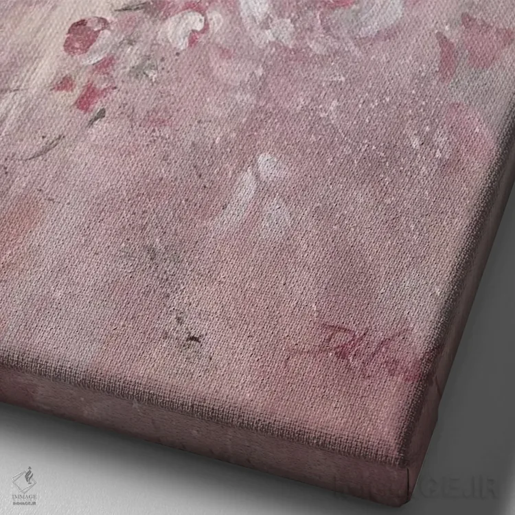 تابلو دکوراتیو رقص رز ۱ اثر دبی کولز - نمای نزدیک بافت بوم