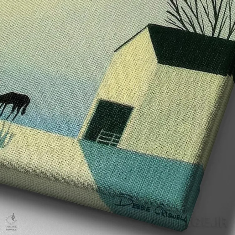 تابلو دکوراتیو زیر نور ماه اثر دبی کریسول - نمای نزدیک بافت بوم