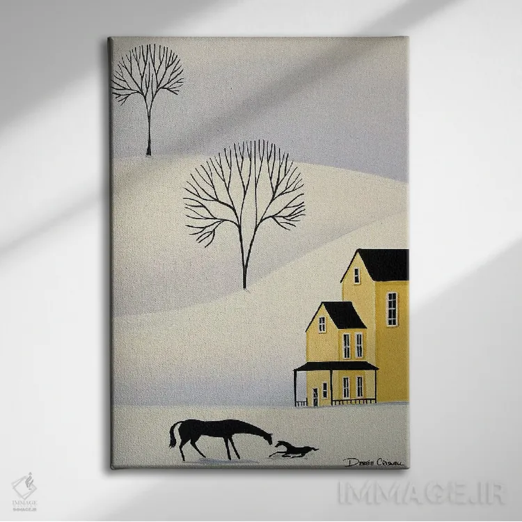 تابلو دکوراتیو تولد دسامبر اثر دبی کریسول - نمای روبهرو روی دیوار