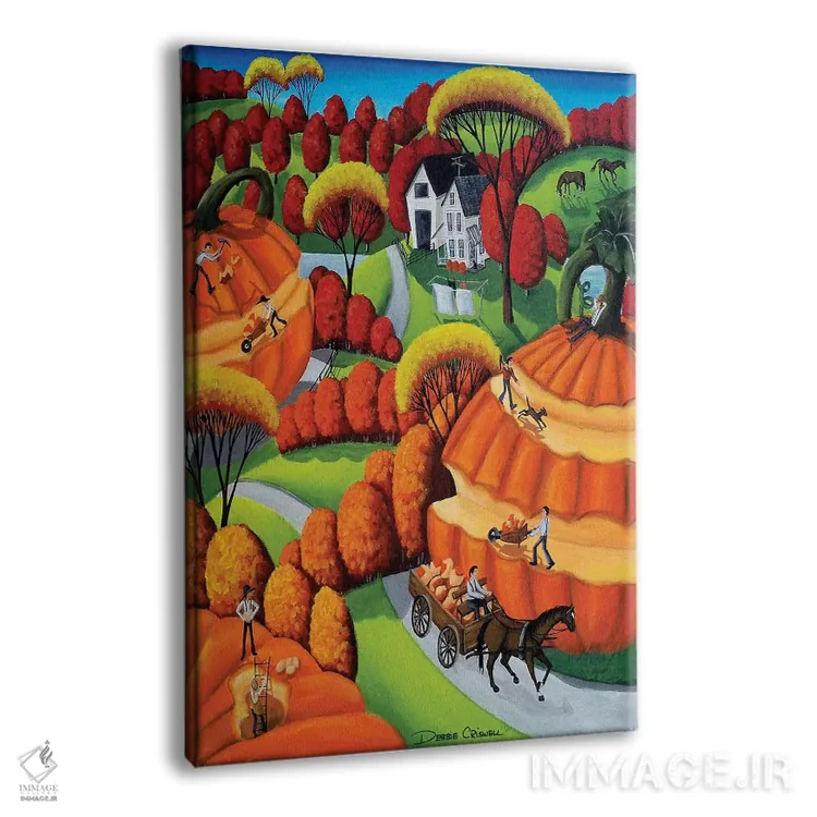 تابلو دکوراتیو برداشت کدو تنبل اثر دبی کریسول - نمای پرسپکتیو محصول