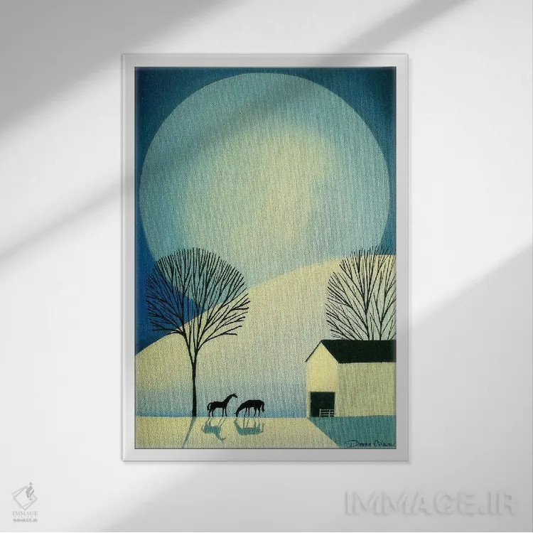 تابلو دکوراتیو زیر نور ماه اثر دبی کریسول - نمای قابدار سفید