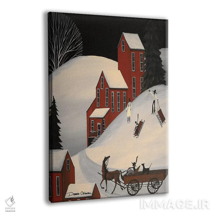 تابلو دکوراتیو یک روز سراسر سورتمه سواری اثر دبی کریسول - نمای پرسپکتیو محصول