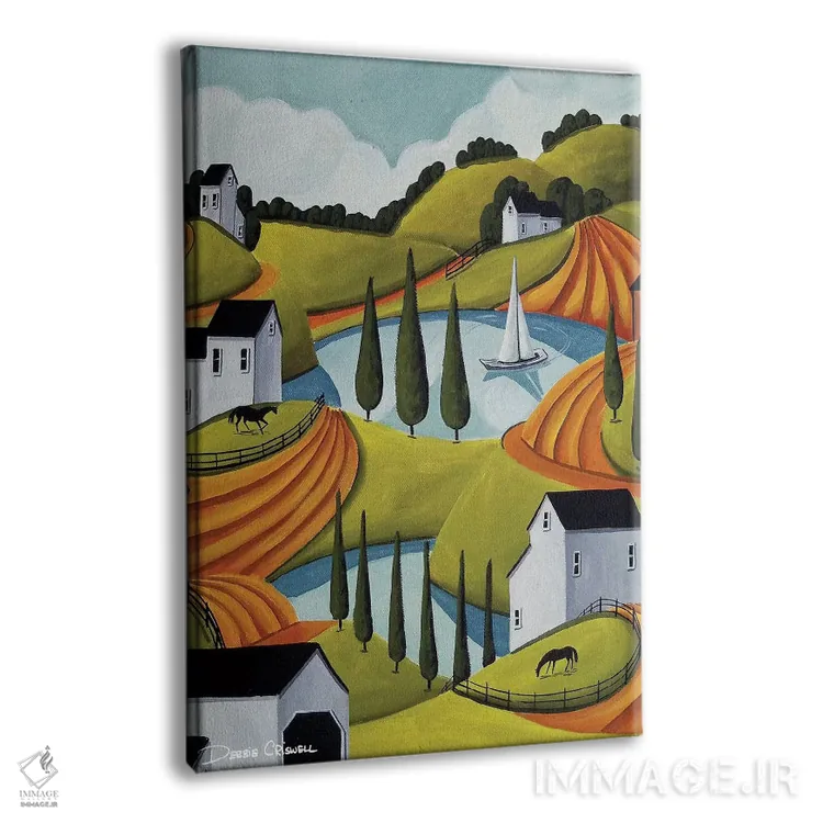 تابلو دکوراتیو بادبانی اثر دبی کریسول - نمای پرسپکتیو محصول