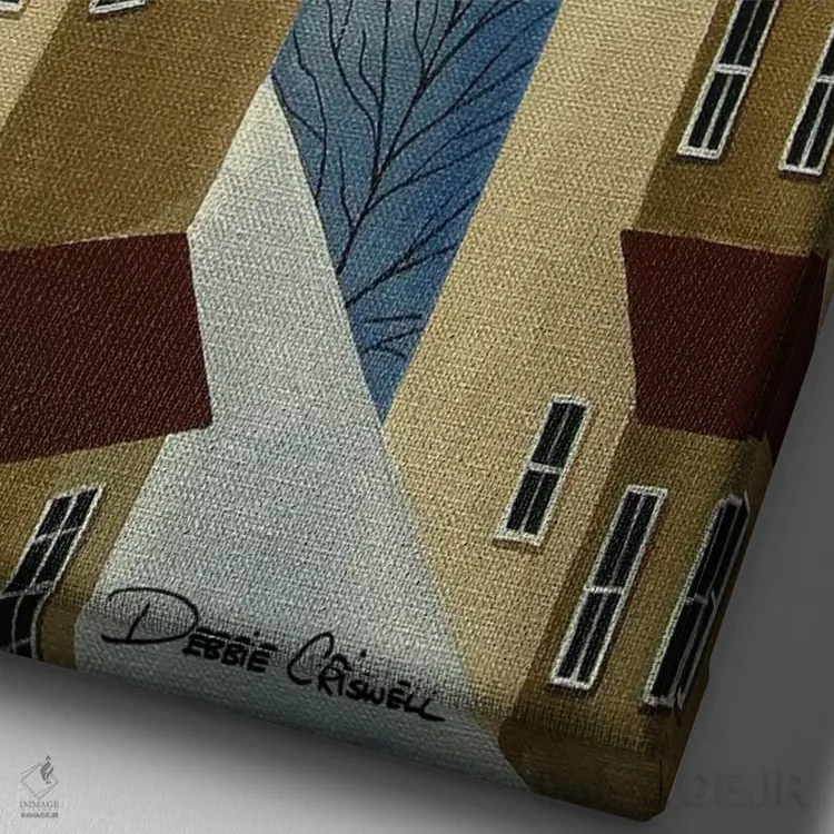 تابلو دکوراتیو خانه های صعودکننده اثر دبی کریسول - نمای نزدیک بافت بوم