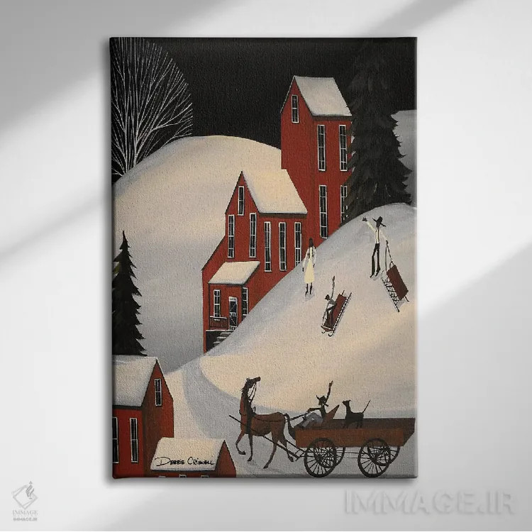 تابلو دکوراتیو یک روز سراسر سورتمه سواری اثر دبی کریسول - نمای روبهرو روی دیوار