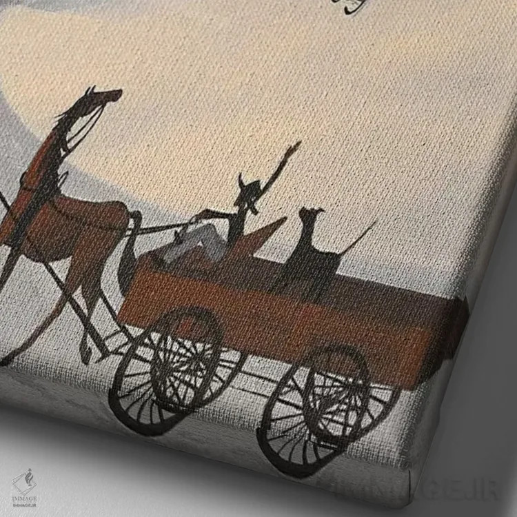 تابلو دکوراتیو یک روز سراسر سورتمه سواری اثر دبی کریسول - نمای نزدیک بافت بوم