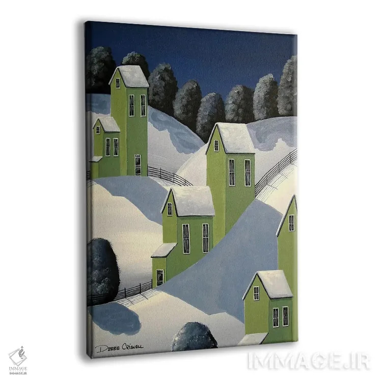 تابلو دکوراتیو سبز زمستانی اثر دبی کریسول - نمای پرسپکتیو محصول