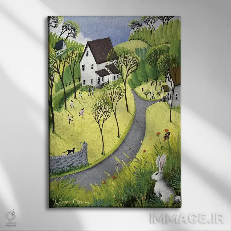 تابلو دکوراتیو خرگوش عید پاک اثر دبی کریسول - نمای روبهرو روی دیوار