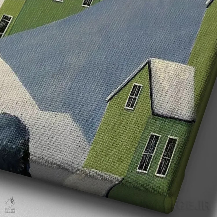 تابلو دکوراتیو سبز زمستانی اثر دبی کریسول - نمای نزدیک بافت بوم